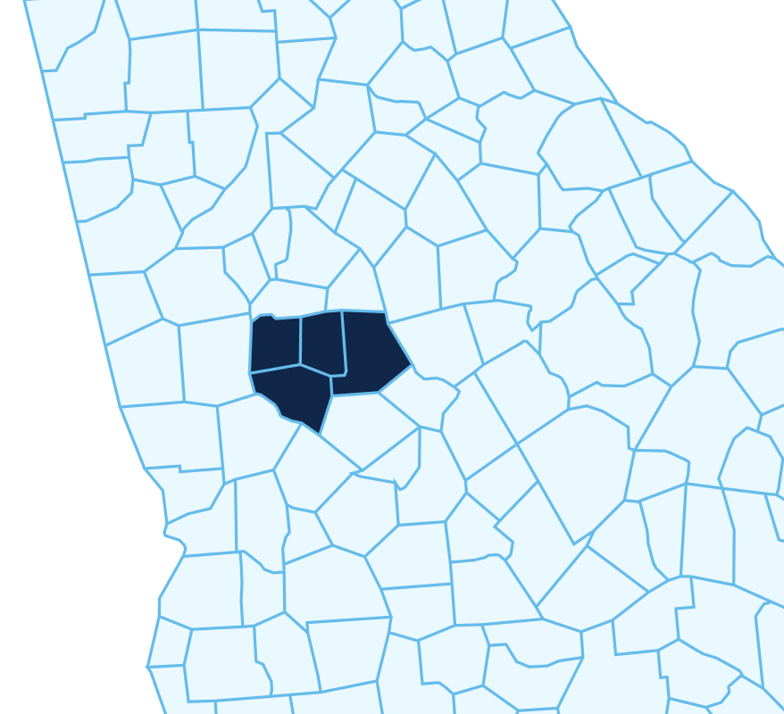 Georgia counties service map