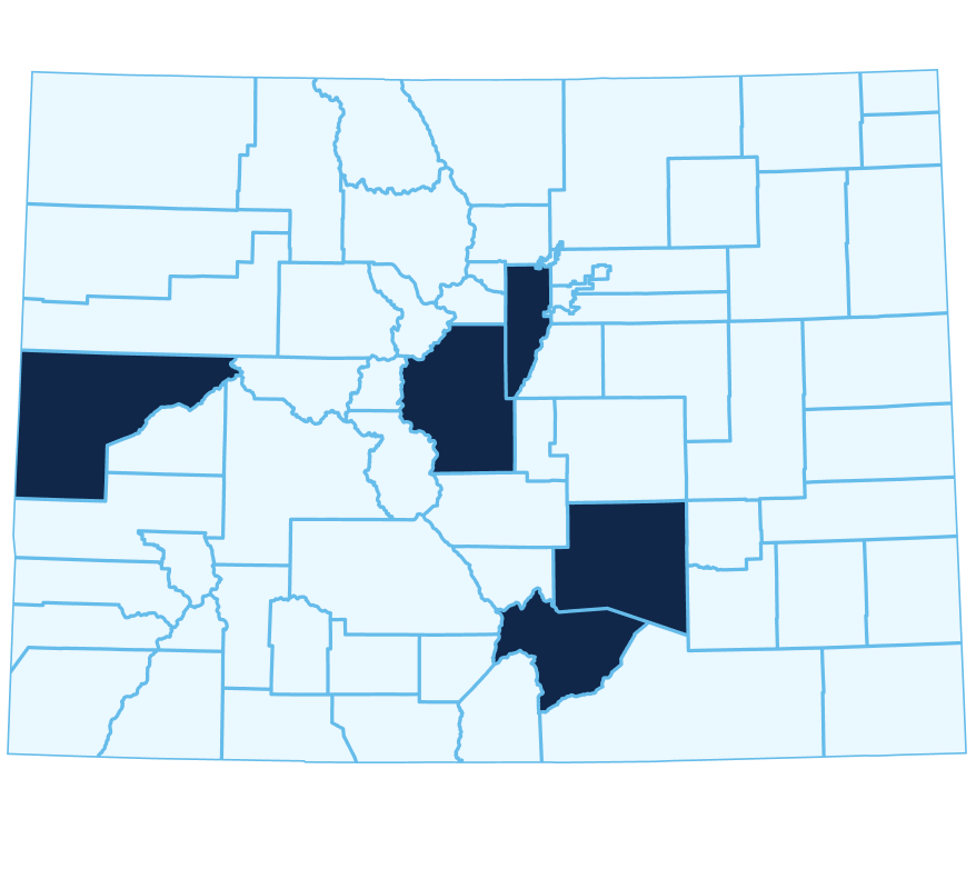 Colorado counties service areas map