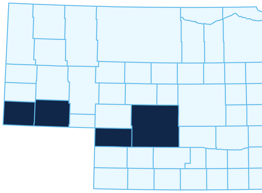 Nebraska counties service area map