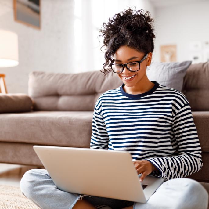 Woman on a computer