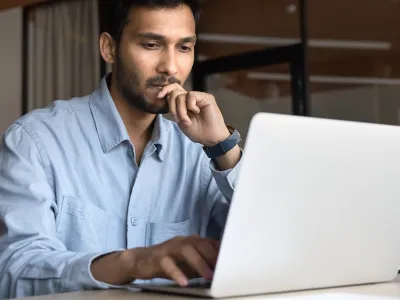 Man sitting at computer