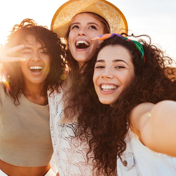 Friends laughing together