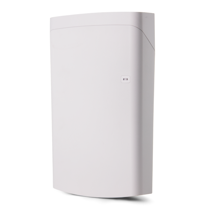 Tall white device with rounded edges