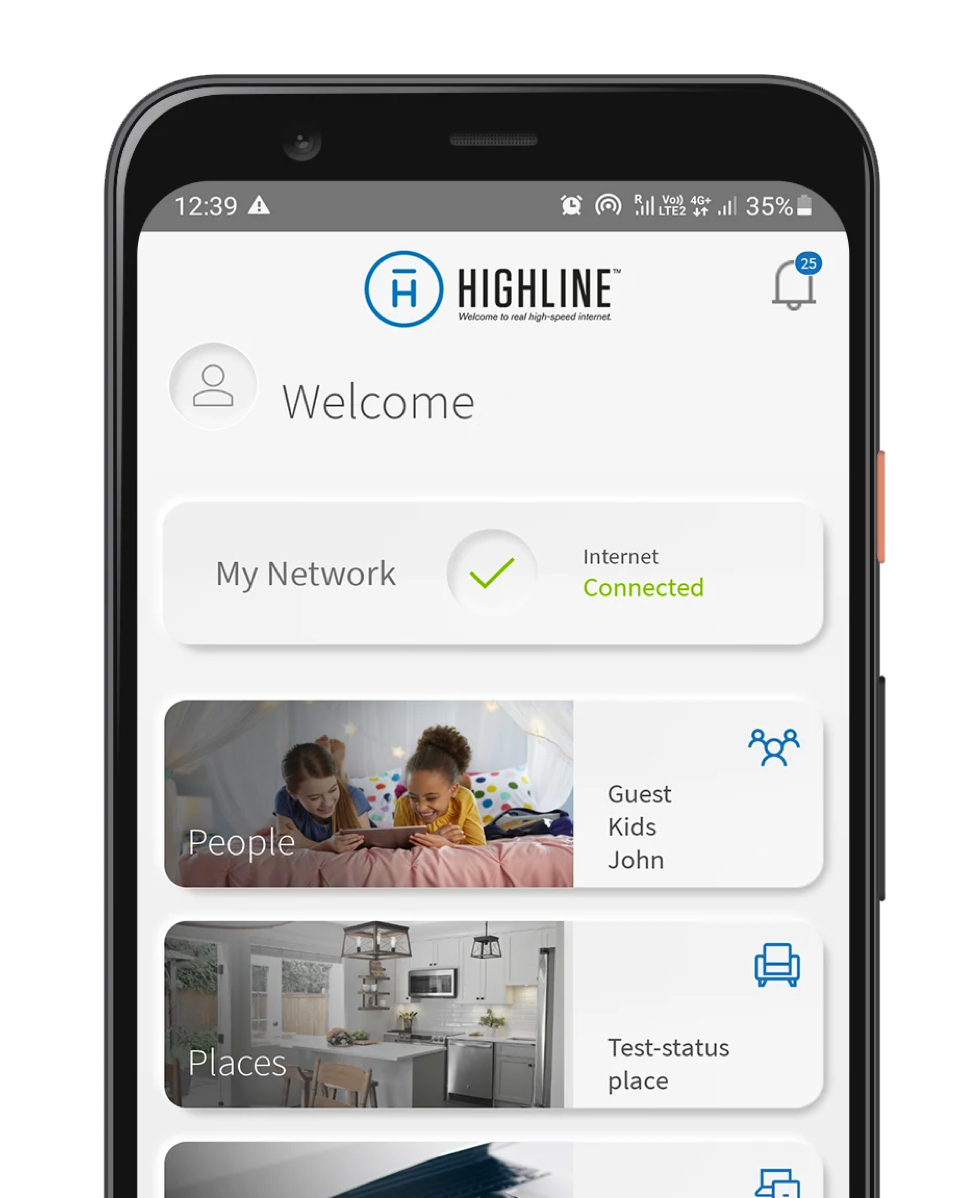 highline mobile app on a phone screen